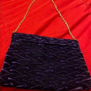 Chic Blue and Gold Clutch with Textured Design